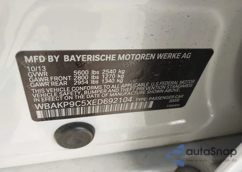 2014 BMW 550I xDrive z USA, uszkodzony, nr VIN WBAKP9C5XED692104